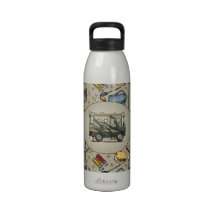 Cute Happy Camper Big RV Coach Motorhome Water Bottle