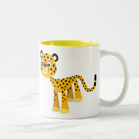 Cute Happy Cartoon Cheetah Mug