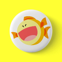 Cute Happy Cartoon Fish Button Badge