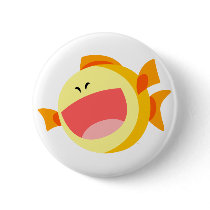 Cute Happy Cartoon Fish Button Badge