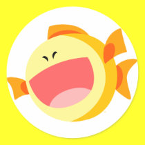 Netter glücklicher Karikatur-Fisch-Aufkleber sticker