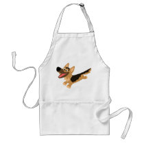 Cute Happy Cartoon German Shepherd Cooking Apron