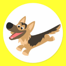 Netter glücklicher Karikatur-Schäferhund-Aufkleber sticker