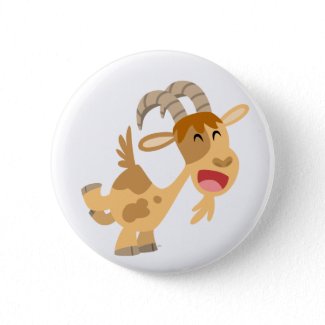 Cute Happy Cartoon Goat Buton Badge button