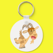 Cute Happy Cartoon Goat Keychain