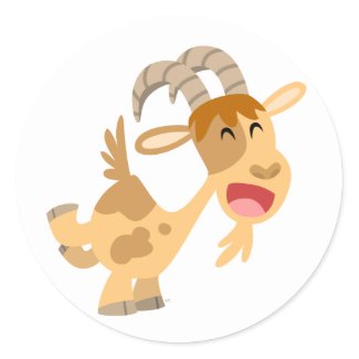 Cute Happy Cartoon Goat Sticker sticker