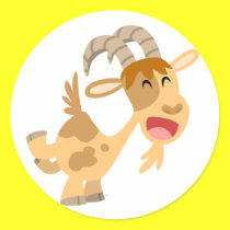 Netter glücklicher Karikatur-Ziegen-Aufkleber sticker
