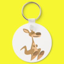Cute Happy Cartoon Kangaroo  Keychain