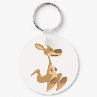 Cute Happy Cartoon Kangaroo Keychain keychain