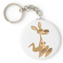 Cute Happy Cartoon Kangaroo  Keychain