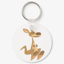 Cute Happy Cartoon Kangaroo  Keychain