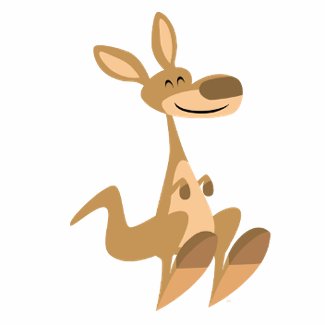 Cute Happy Cartoon Kangaroo Sticker sticker