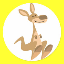 Netter glücklicher Karikatur-Känguru-Aufkleber sticker