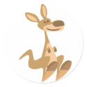 Cute Happy Cartoon Kangaroo  Sticker