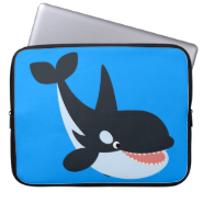 Cute Happy Cartoon Killer Whale Laptop Sleeve