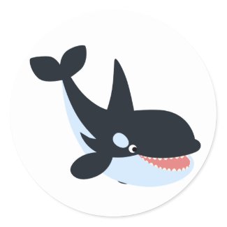 Cute Happy Cartoon Killer Whale Sticker