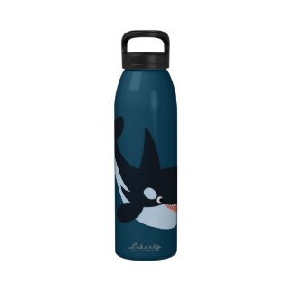 Cute Happy Cartoon Killer Whale Water Bottle