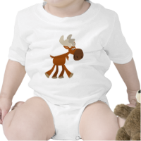 Cute Happy Cartoon Moose Baby Clothing Baby Bodysuits