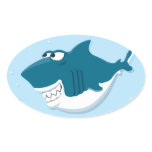 cute happy cartoon shark stickers