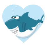 cute happy cartoon shark stickers
