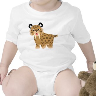 Cute Happy Cartoon Smilodon Baby Clothing shirt