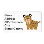 Cute Happy Cartoon Smilodon Shipping Label labels