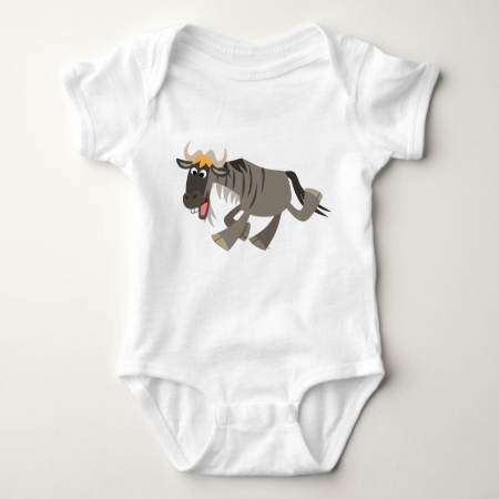 Cute Happy Cartoon Wildebeest Baby T-shirts