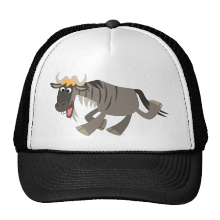 Cute Happy Cartoon Wildebeest Hat