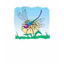 cute happy dragonfly on flower t-shirts