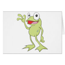 Cute Happy Frog Cartoon Greeting Card