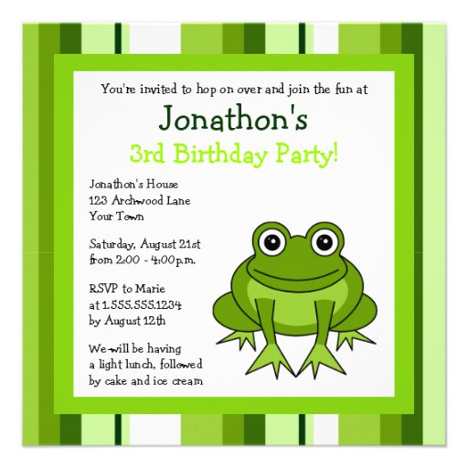 Free Printable Frog Birthday Invitations FREE PRINTABLE TEMPLATES