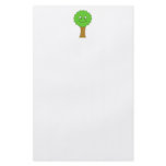 Cute Happy Green Tree. On white. Flyer Design