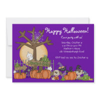 Cute Happy Halloween Party Invitation invitation