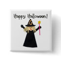 Cute Happy Halloween Witch button