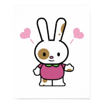 cute happy hearts bunny posters