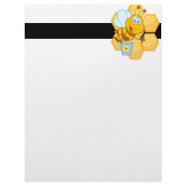 cute happy honey bee and honeycomb customized letterhead