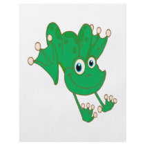 cute happy hopping green cartoon frog flyers