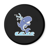 cute happy jumpy whale magnets