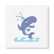 cute happy jumpy whale refrigerator magnets
