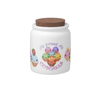 Cute & Happy Kawaii Cupcakes Candy Jar candyjar
