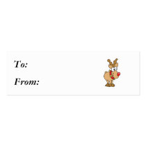 Cute Happy Little Red Nose Reindeer business cards
