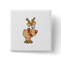 Cute Happy Little Red Nose Reindeer buttons