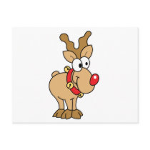 Cute Happy Little Red Nose Reindeer postcards