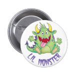 cute happy monster buttons