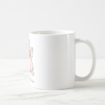 Cute Happy Pig Arms Hands Waving Up HIgh Coffee Mugs