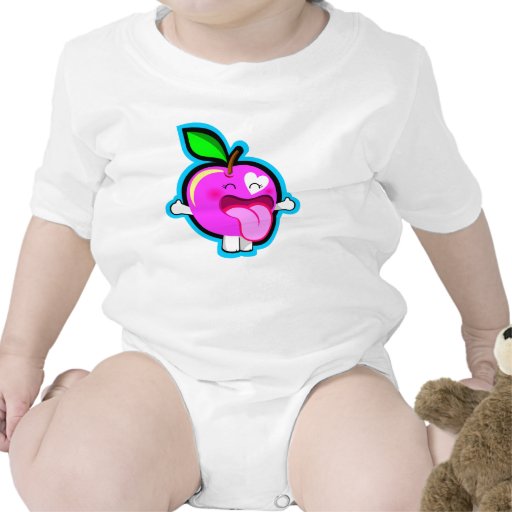 Cute happy pink apple for baby t shirt