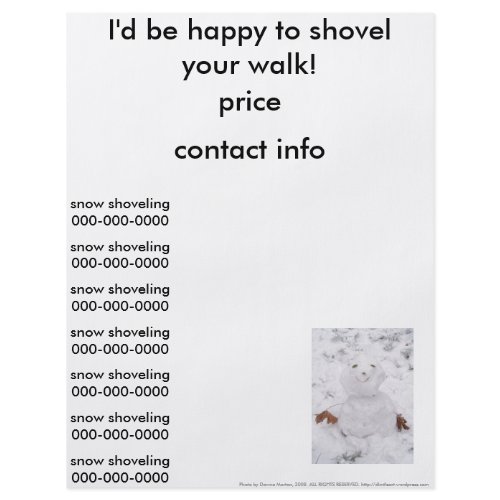 cute happy snowman flyer