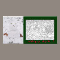 cute happy snowman photo cards