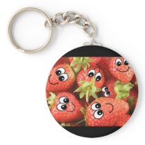 Cute Happy Strawberries Key Chain