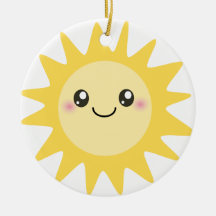 Cute Happy Sun Christmas Ornaments